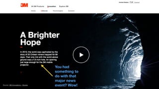 Source: 3M Innovations – Stories
You had
something to
do with that
major news
event? Wow!
 