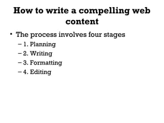 Writing for the web | PPT