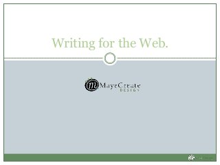 Writing for the Web.

 