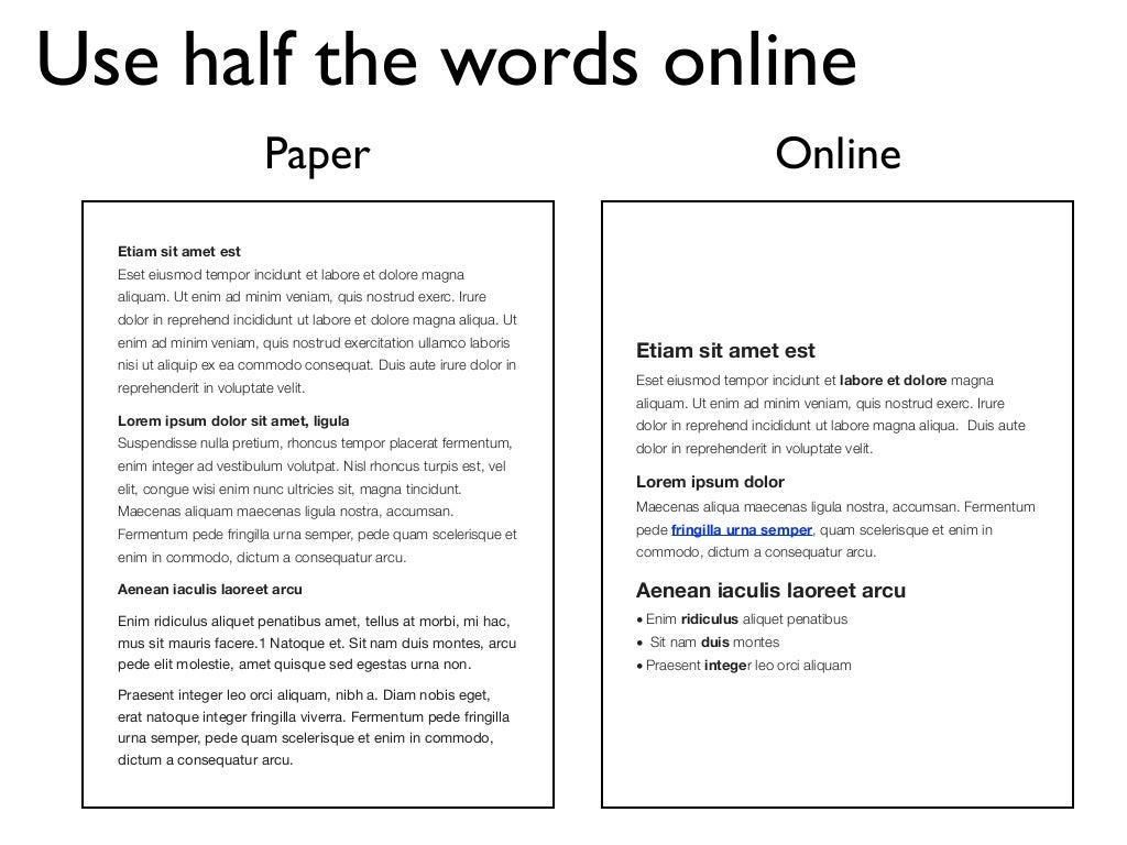 Use half the words online