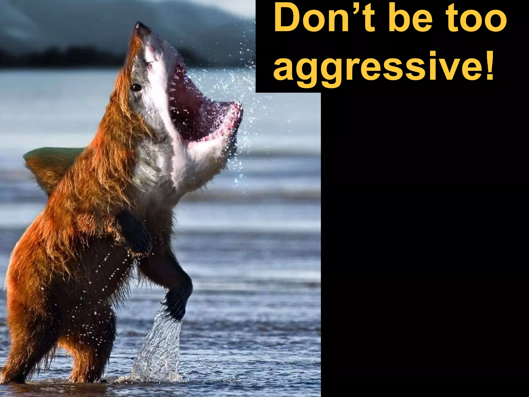 Don’t be too 
aggressive! 
 