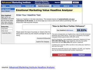 source: Advanced Marketing Institute Headline Analyzer 
 