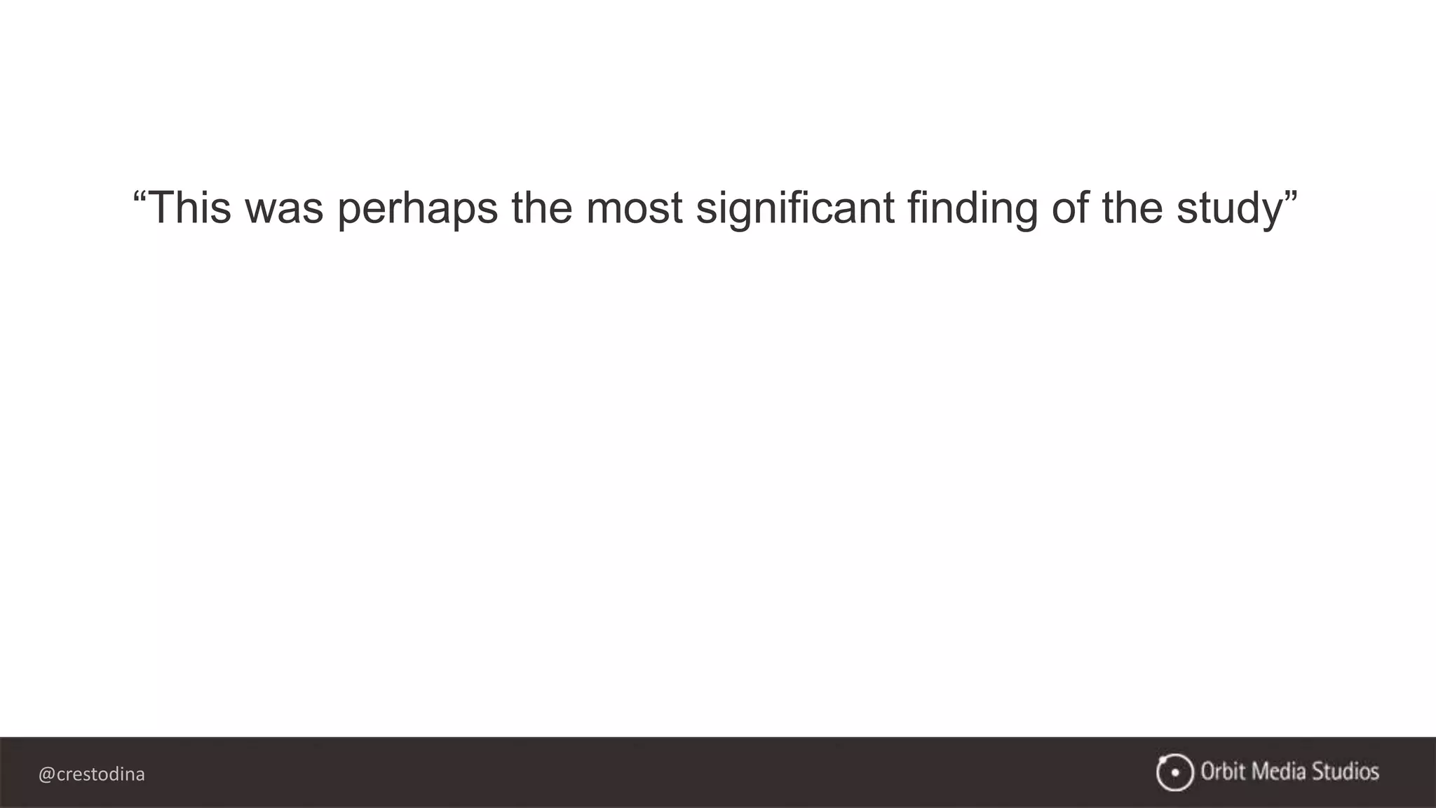 @crestodina
“This was perhaps the most significant finding of the study”
 