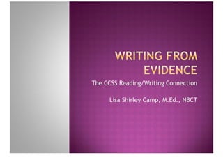 Writing From Evidence