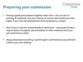Writing effective grant proposals for Collections projects