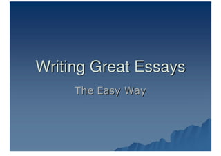 Writing Great Essays Pdf