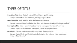 Declarative Title Examples Writing Guide for Research Paper Titles.pptx