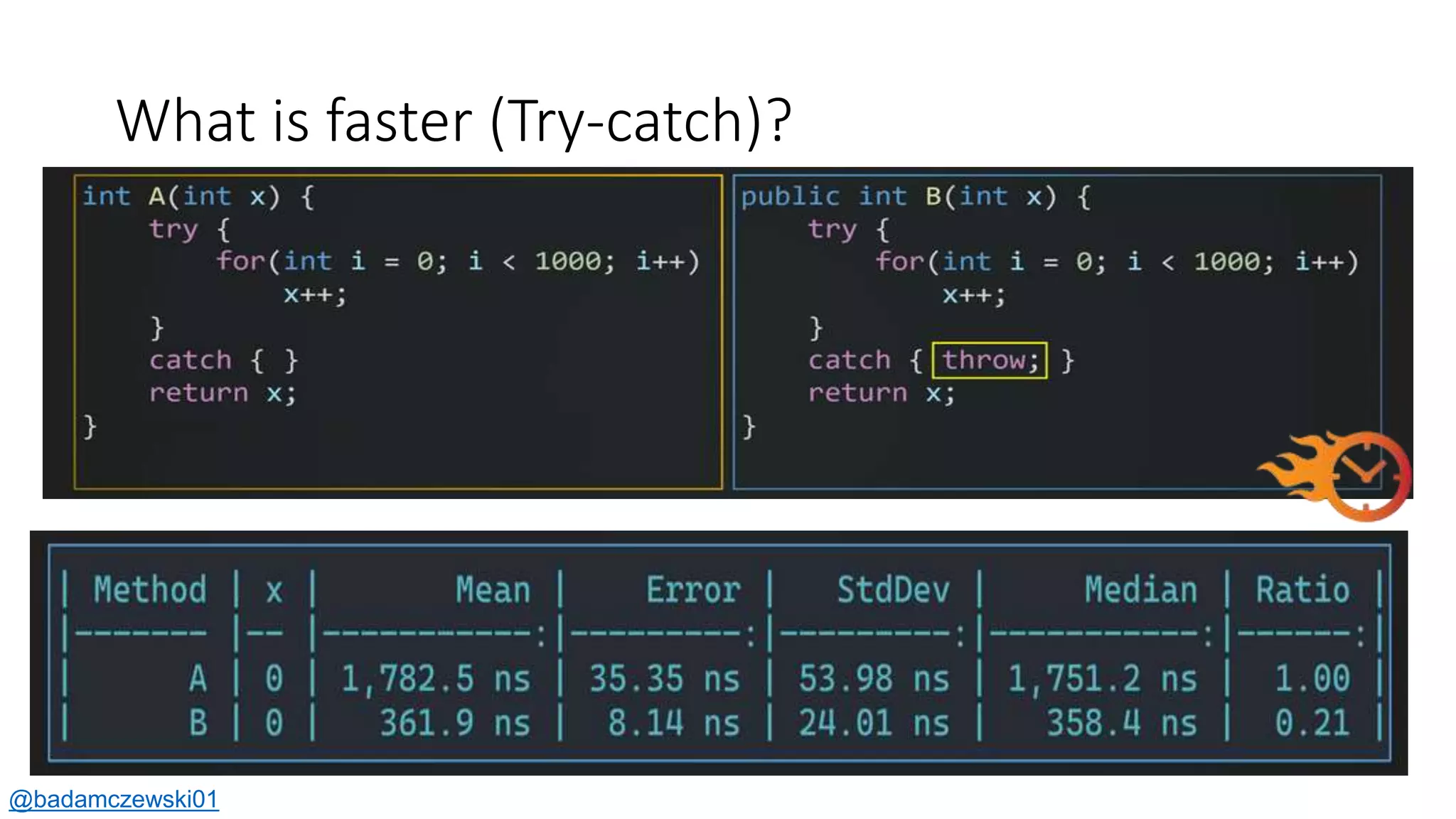 What is faster (Try-catch)?
@badamczewski01
 