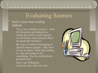 Lacking Sources Mr. Hatala's Writing History Essays | PPT