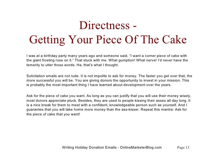 Informal email to a friend about holiday image