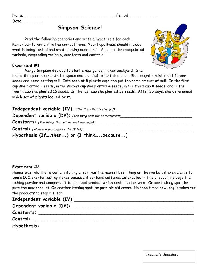 How To Write A Hypothesis Worksheet