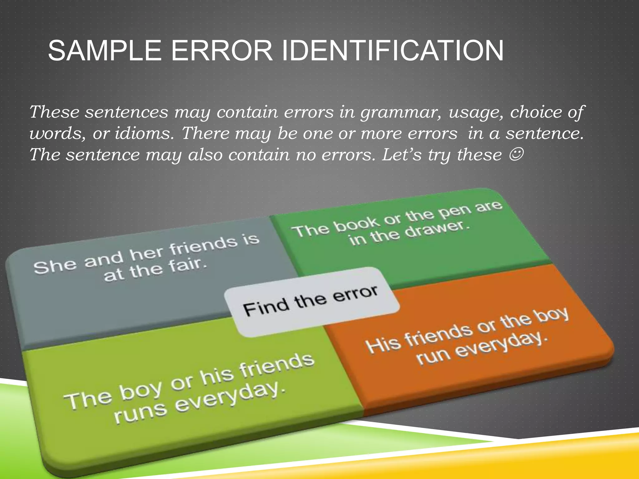 Writing Identification Tests PPT