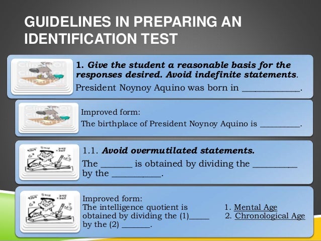 Writing Identification Tests