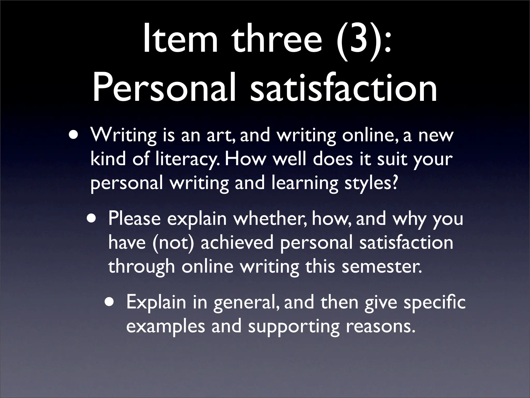 Writing III, 2007.07, §§ 1a & 1c