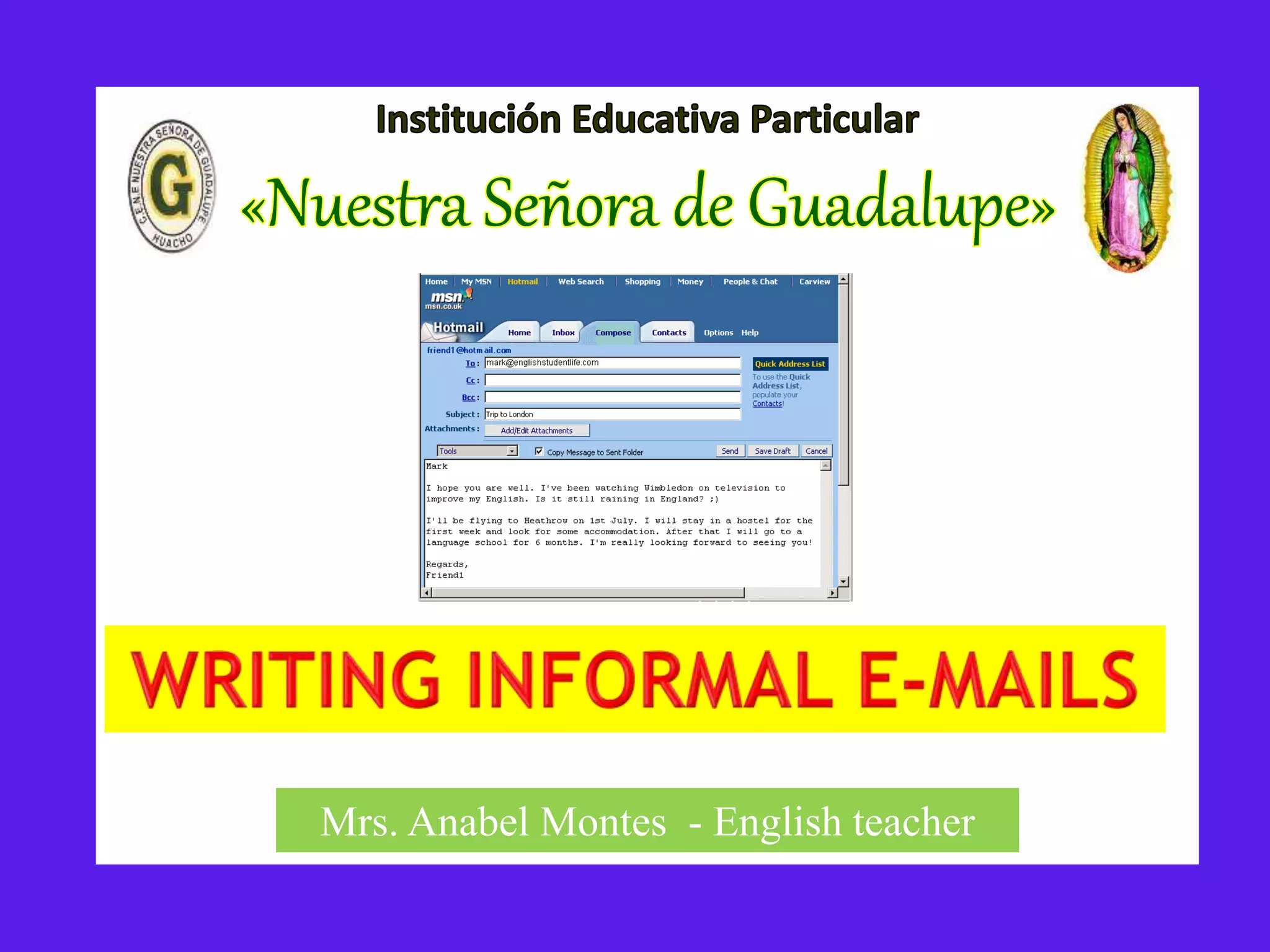 Mrs. Anabel Montes - English teacher