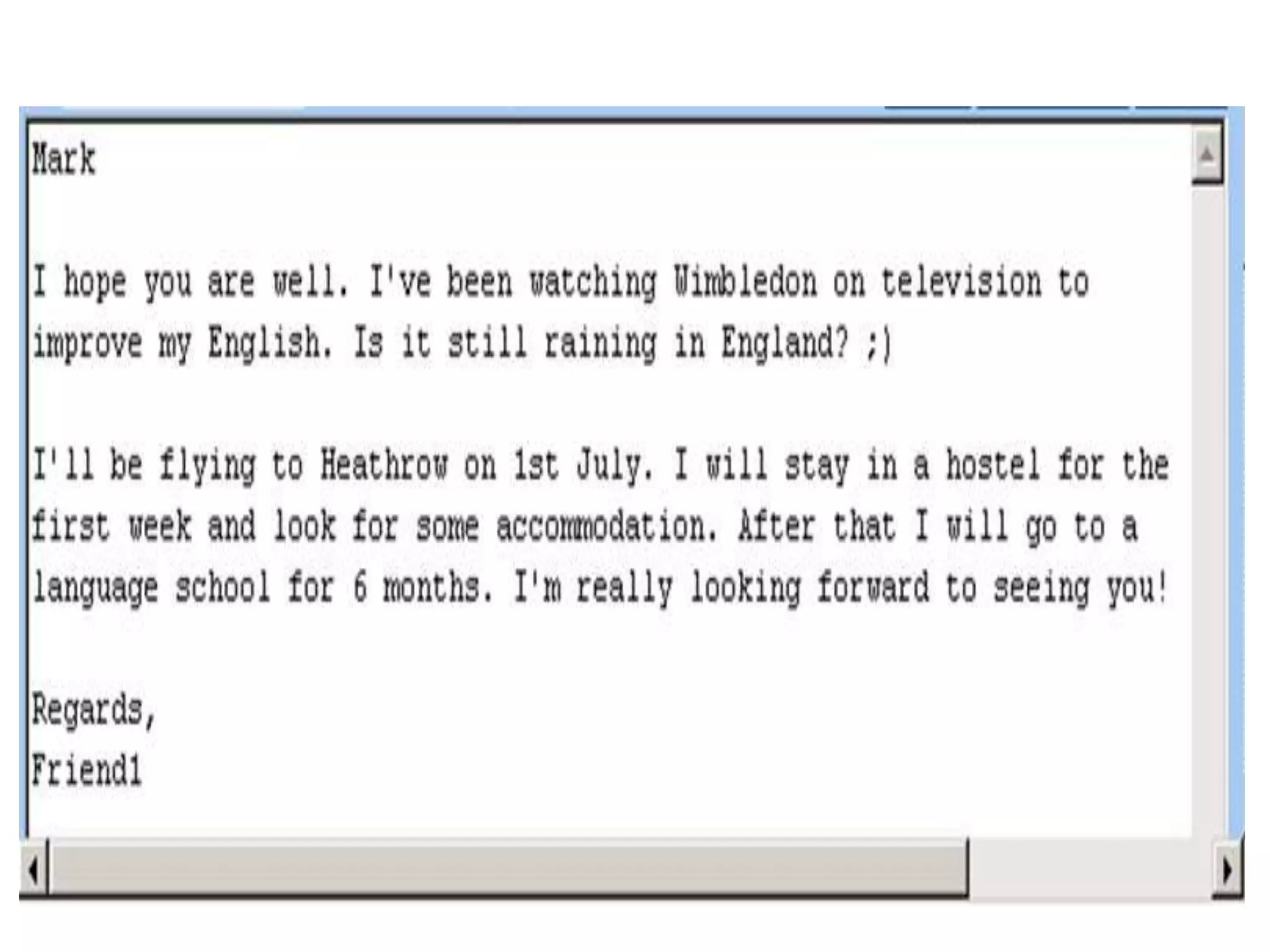Writing informal e mails