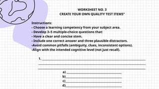 Effective Guidelines for Constructing Quality Multiple-Choice Tests | PPTX