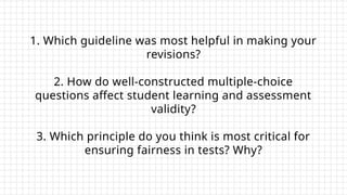 Effective Guidelines for Constructing Quality Multiple-Choice Tests | PPTX