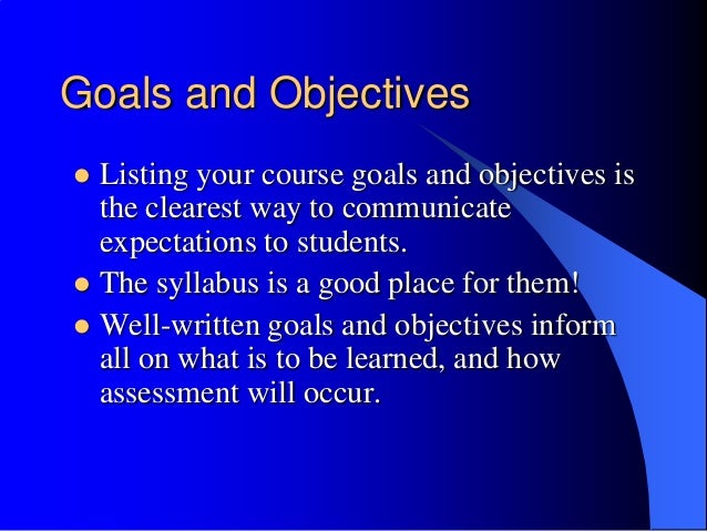 Instructional goals and objectives ppt image