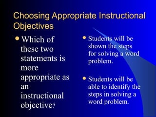 Writing instructional goals and objectives | PPT