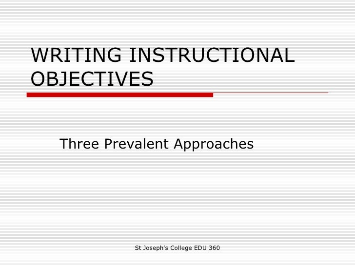 Writing Instructional Objectives