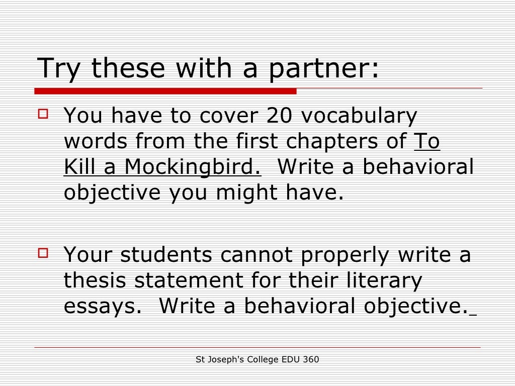 Writing Instructional Objectives