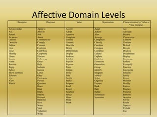 Affective Domain Levels