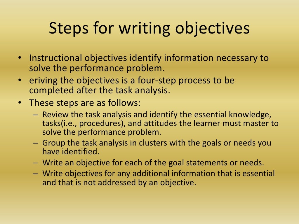 writing instructional objectives assignment 5300