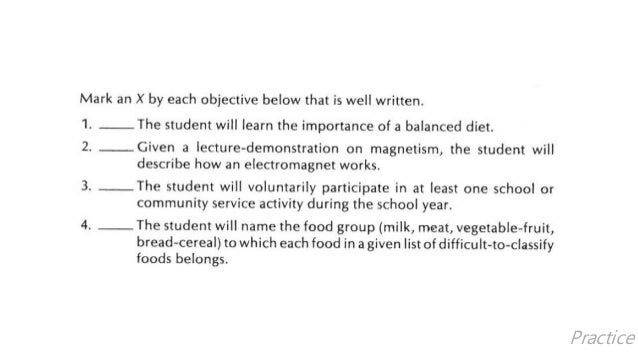 Writing Instructional Objectives