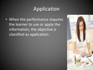 Fact : A fact is a statement that associates one
item with another.
 EXAMPLES:
 The statement ‘‘Columbus was an
explorer’’ associates the words Columbus
and explorer.
 Learning that the symbol H represents
hydrogen in a chemical equation is also a
fact that associates H with hydrogen. Facts
are memorized for later recall.
 