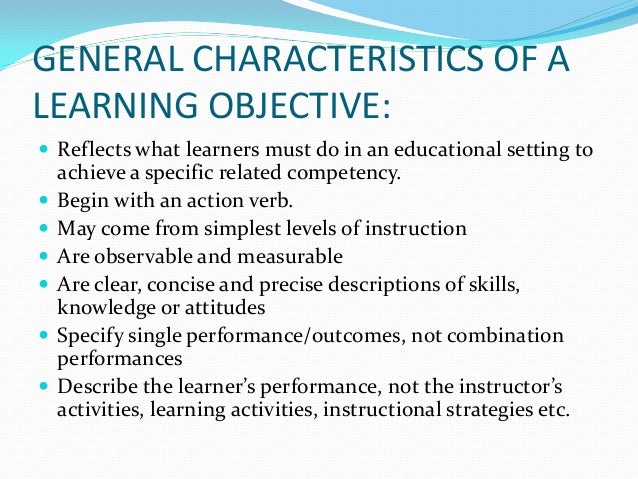 How to write clear instructional objectives
