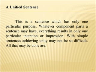 No Unity Sentences Writing In The Discipline boa | PPT