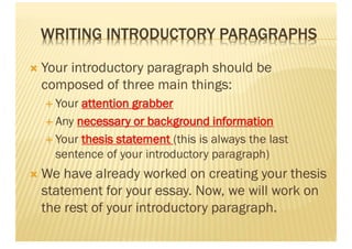 Writing Introductory Paragraphs