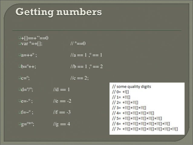 Writing Java Script Without Numbers Or Letters