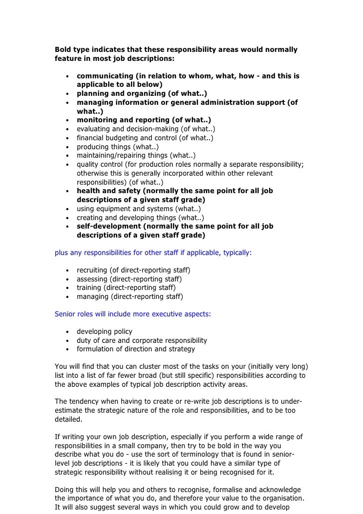 writing job descriptions how to write a job description template