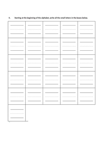 fourth grading exam for kindergarten in writing | DOCX