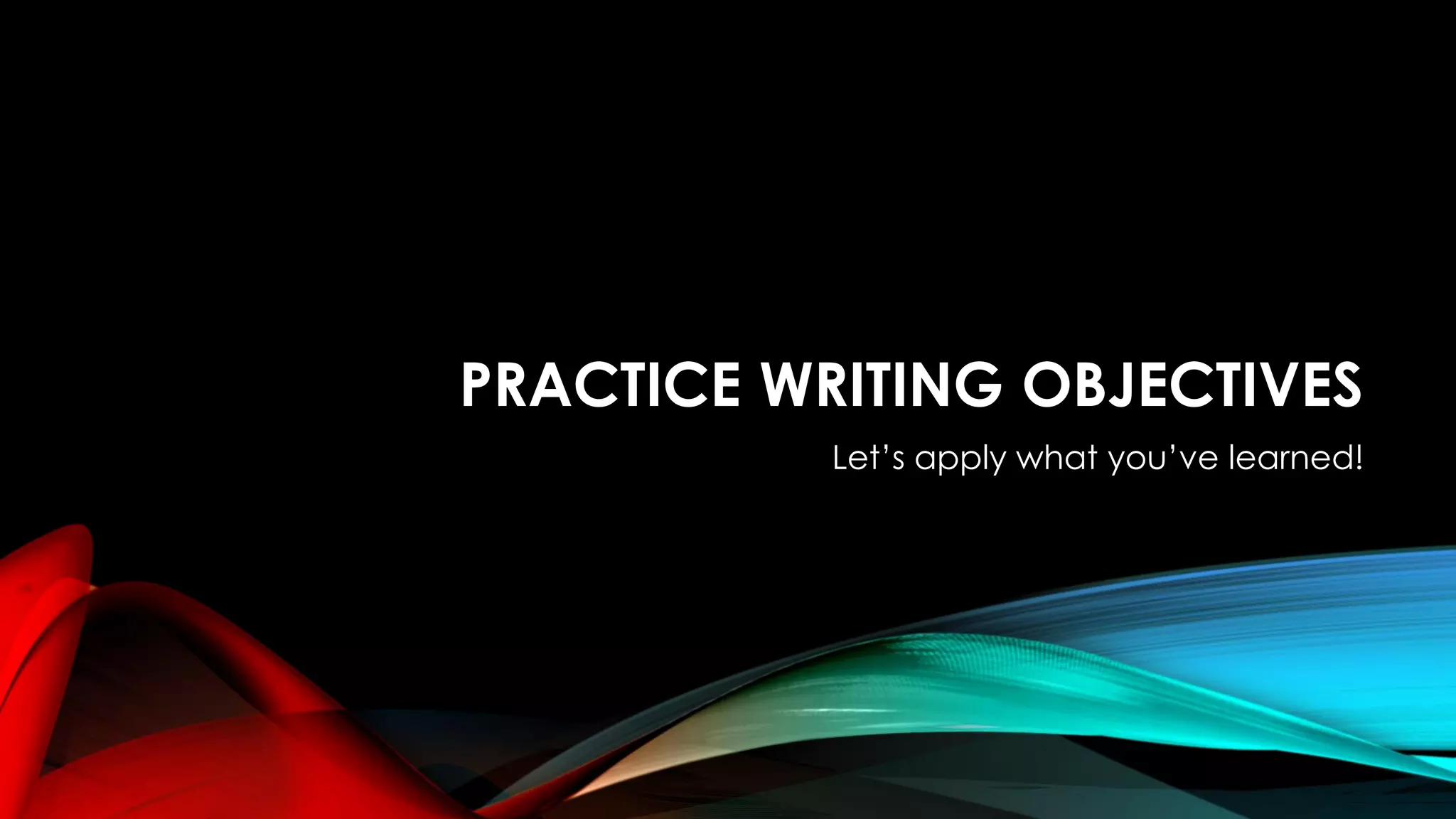 Writing Learning Objectives | PDF