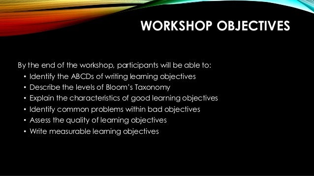 writing learning objectives how to write a good objective