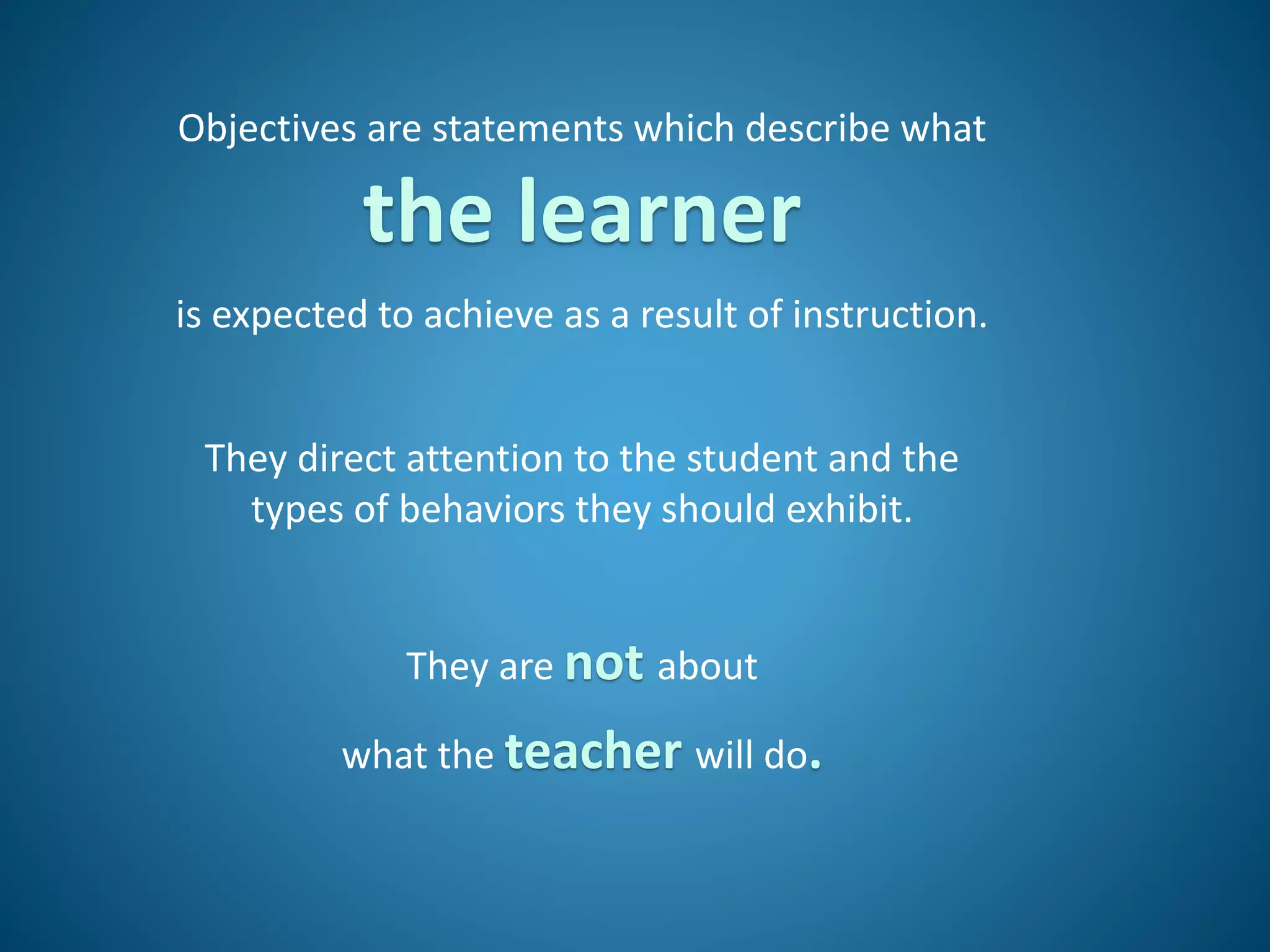 Writing learning objectives | PPT