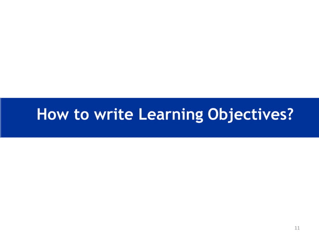 Writing learning objectives | PPTX