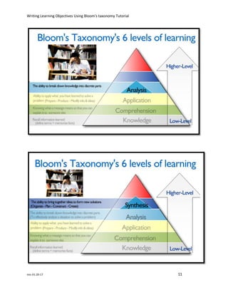 Writing Learning Objectives Using Bloom's taxonomy Tutorial
mic-01-20-17 11
 