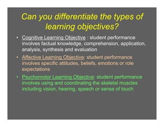 HOW TO WRITE LEARNING OBJECTIVES WHEN PLANNING A LESSON | PDF