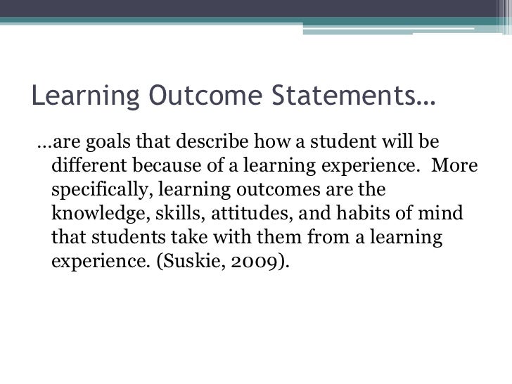 Writing learning outcome statements