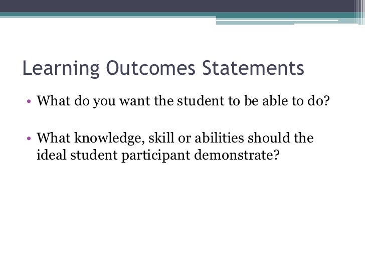 Writing learning outcome statements