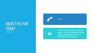 Poetry Writing Lesson | PPT | Free Download