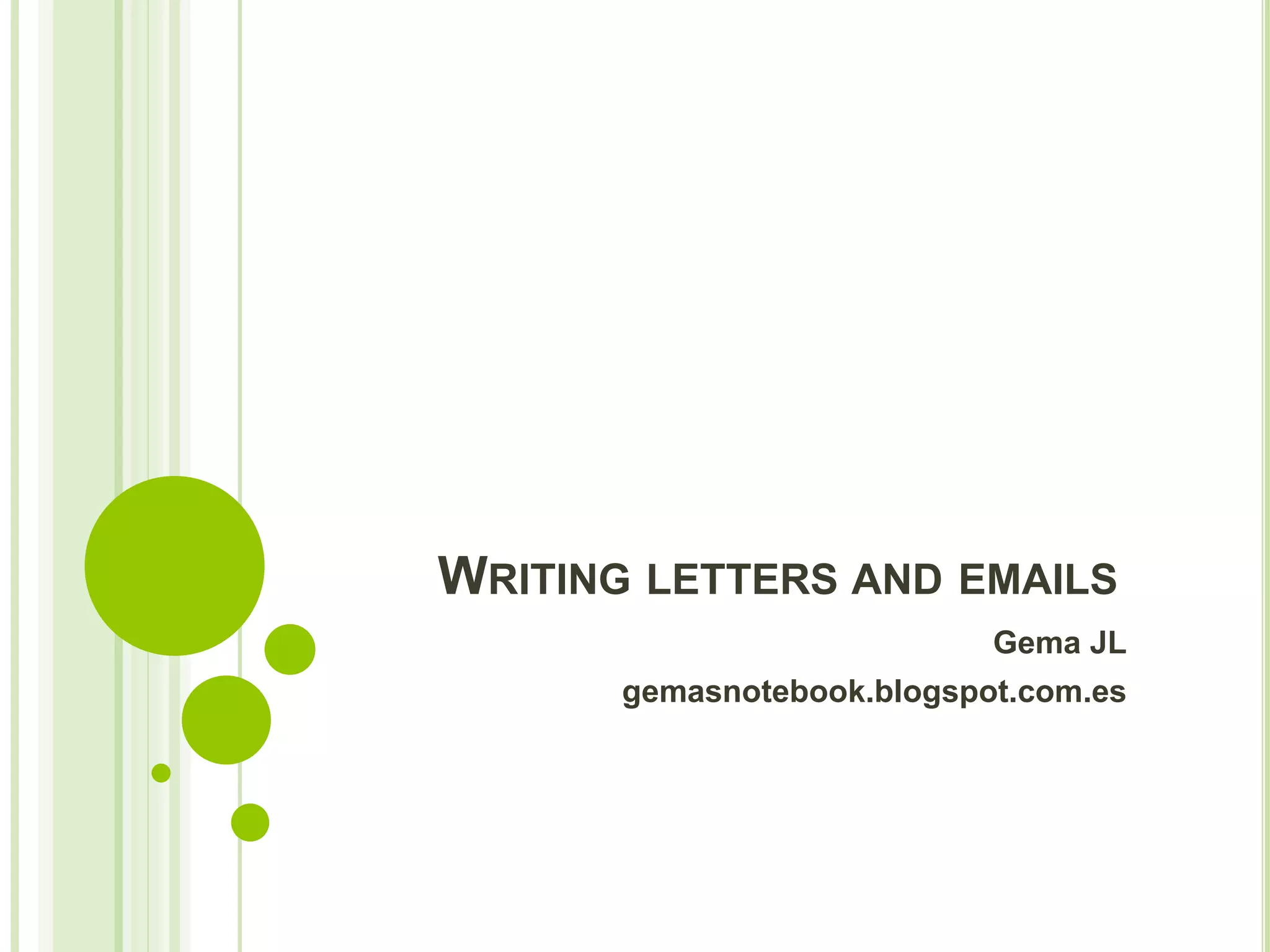 Writing letters and emails | PPTX