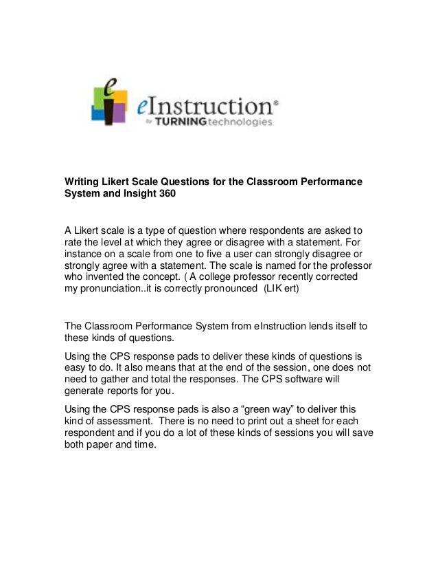 writing likert scale questions