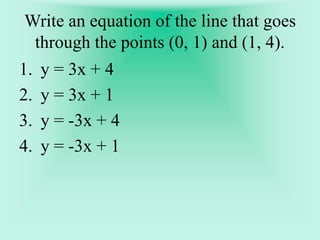 Writing linear equations KG Math Middle School | PPT