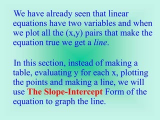 Writing linear equations KG Math Middle School | PPT