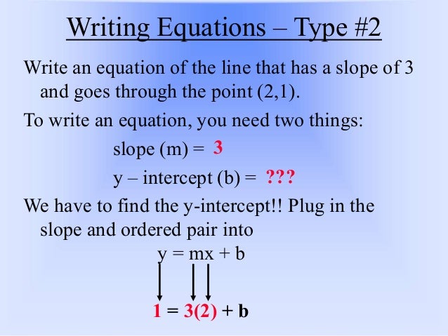 How do you write a linear equation picture